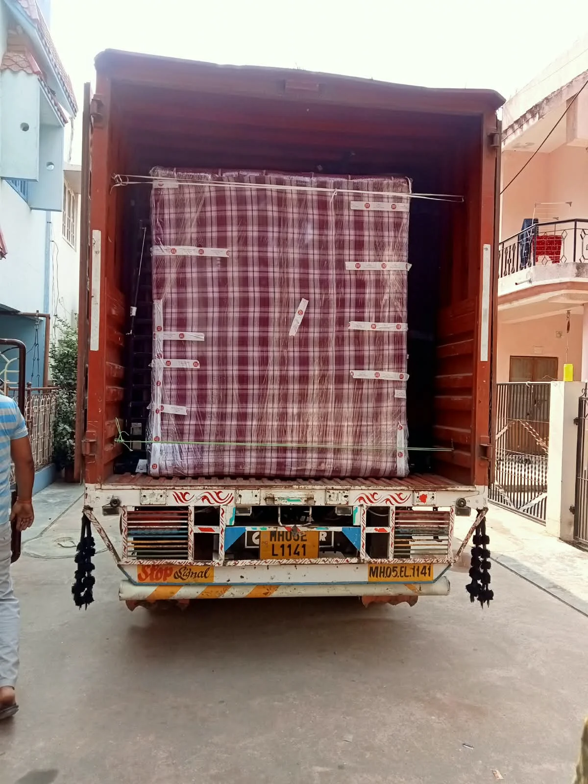Transit Container Truck Rear View - Jalsa Packers & Movers Vadodara